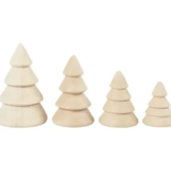 Julgranar, H: 3,3+4,3+5,3+6,3 cm, Dia. 2,3+3+3,2+4 cm, 4 st./ 1 förp.