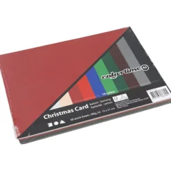 Julkartong, A5, ark 150x210 mm, 180 g, mixade färger, 60 mix. ark/ 1 förp.