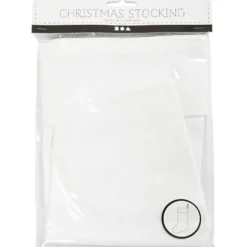 Julstrumpa, H: 40 cm, B: 26 cm, 210 g, vit, 1 st.