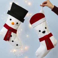 Julstrumpa, H: 40 cm, B: 26 cm, 210 g, vit, 12 st./ 1 förp.