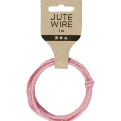 Jute Wire, tjocklek 2-4 mm, rosa, 3 m/ 1 förp.