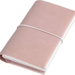 Kalender, stl. 10x18x1,5 cm, elastikstängning, rosa, 1 st.