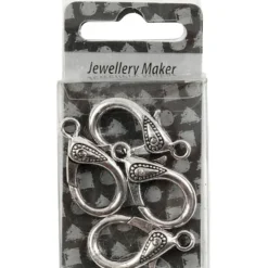 Karbinhakar, L: 30 mm, Hålstl. 3 mm, antiksilver, 4 st./ 1 förp.