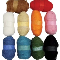 Kardad Ull, mixade färger, 10x25 g/ 1 förp.
