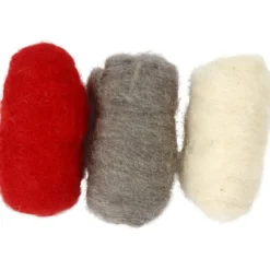 Kardad Ull, röd/vit harmoni, 3x10 g/ 1 förp.