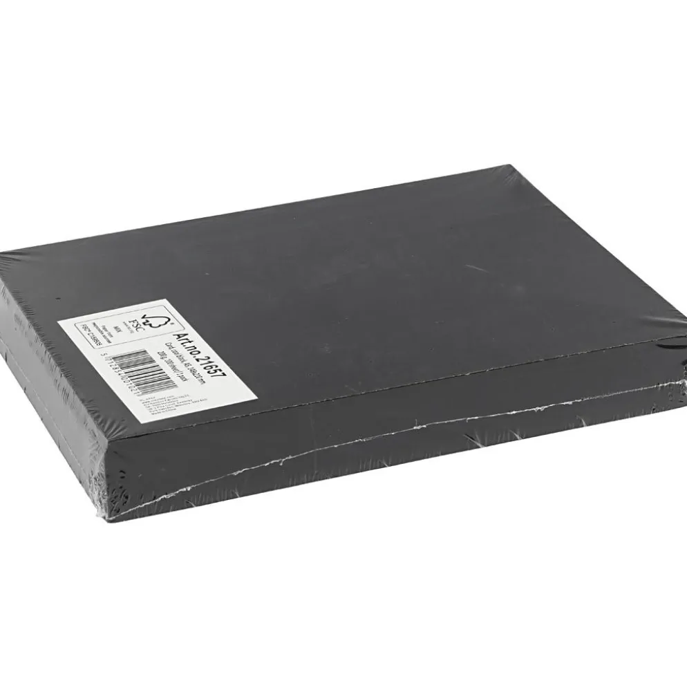 Kartong, A5, ark 148x210 mm, 200 g, svart, 100 ark/ 1 förp.