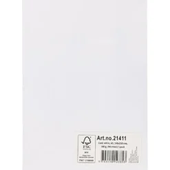 Kartongpapper, A5, ark 148x210 mm, 180 g, vit, 200 ark/ 1 förp.