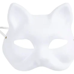 Kattmask, H: 17,5 cm, B: 18,5, vit, 1 st.