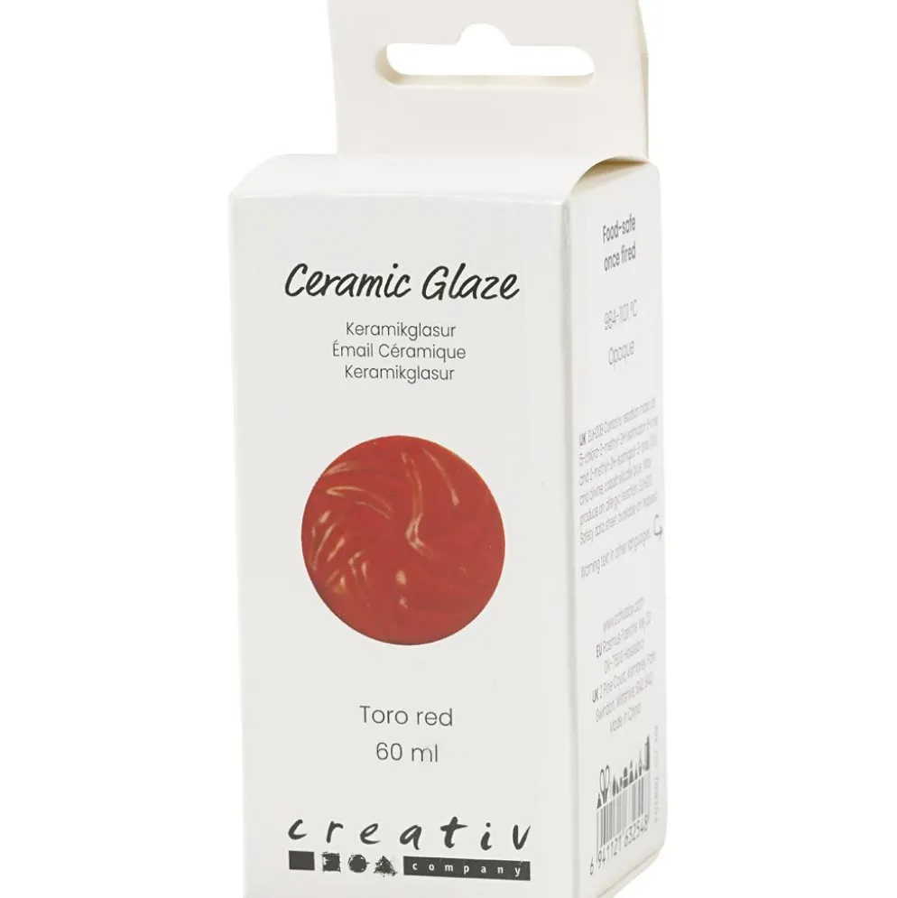 Keramikglasyr, 984-1101 °C, täckande, toro red, 60 ml/ 1 burk