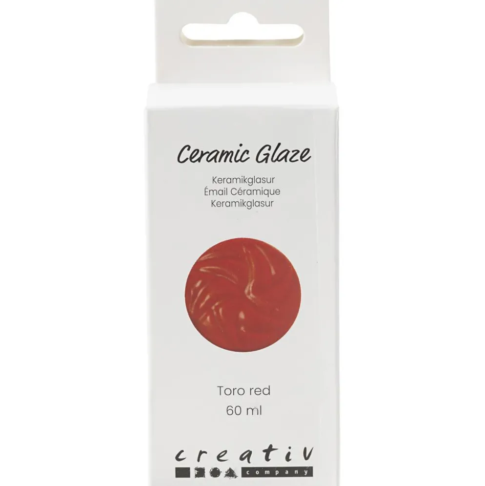 Keramikglasyr, 984-1101 °C, täckande, toro red, 60 ml/ 1 burk