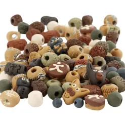 Keramikpärlor, stl. 7-18 mm, Hålstl. 2-4 mm, mixade färger, 300 g/ 1 förp.