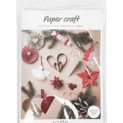 Klipp & klistra-set, Jul, natur, röd, vit, 1 förp.