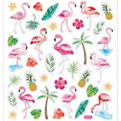 Klistermärken, flamingo, ark 15x16,5 cm, ca. 37 st., 1 ark