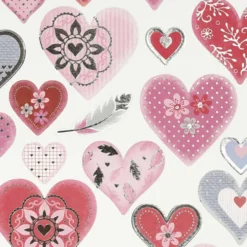 Klistermärken, hjärtan, ark 15x16,5 cm, 1 ark
