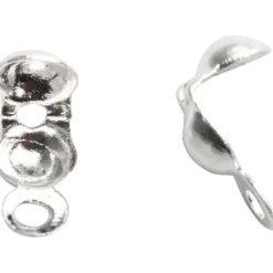 Knuttäckare med ögla, L: 8 mm, Dia. 3 mm, försilvrad, 20 st./ 1 förp.