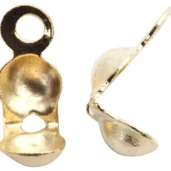 Knuttäckare med ögla, L: 8 mm, Dia. 3 mm, guldfärgad, 100 st./ 1 förp.