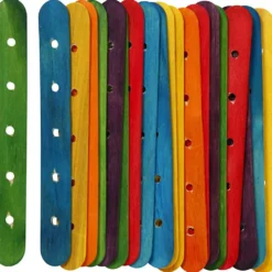 Konstruktionspinnar, L: 15 cm, B: 1,8 cm, Hålstl. 4 mm, mixade färger, 20 mix./ 1 förp.