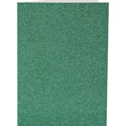 Kort och kuvert, kortstl. 10,5x15 cm, kuvertstl. 11,5x16,5 cm, glitter, 110+250 g, grön, 4 set/ 1 förp.