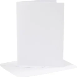 Kort och kuvert, kortstl. 12,7x17,8 cm, kuvertstl. 13,3x18,5 cm, 230 g, vit, 4 set/ 1 förp.