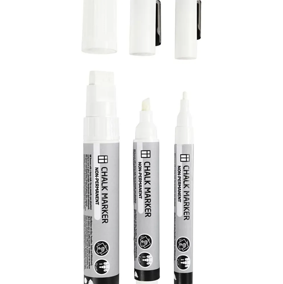 Krittuschpennor, spets 3+6+15 mm, vit, 3 st./ 1 förp.