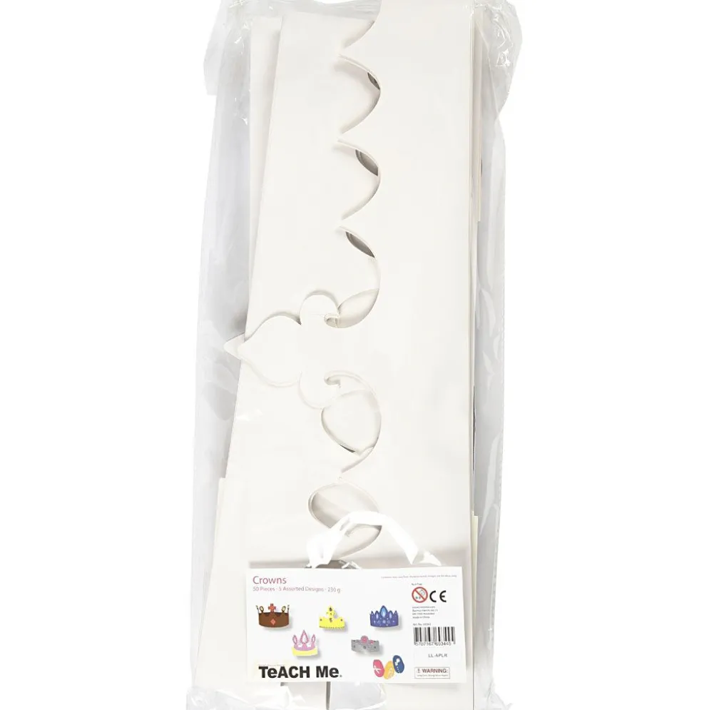 Kronor av papp, H: 10-16,5 cm, L: 60 cm, 230 g, vit, 50 st./ 1 förp.
