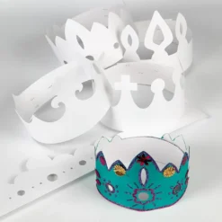 Kronor av papp, H: 10-16,5 cm, L: 60 cm, 230 g, vit, 5 st./ 1 förp.