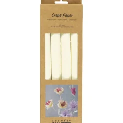 Kräppapper, ark 25x60 cm, Stretchbarhet: 180%, 105 g, off white, 4 ark/ 1 förp.