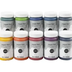 Lackfärg, blank, mixade färger, 10x250 ml/ 1 förp.