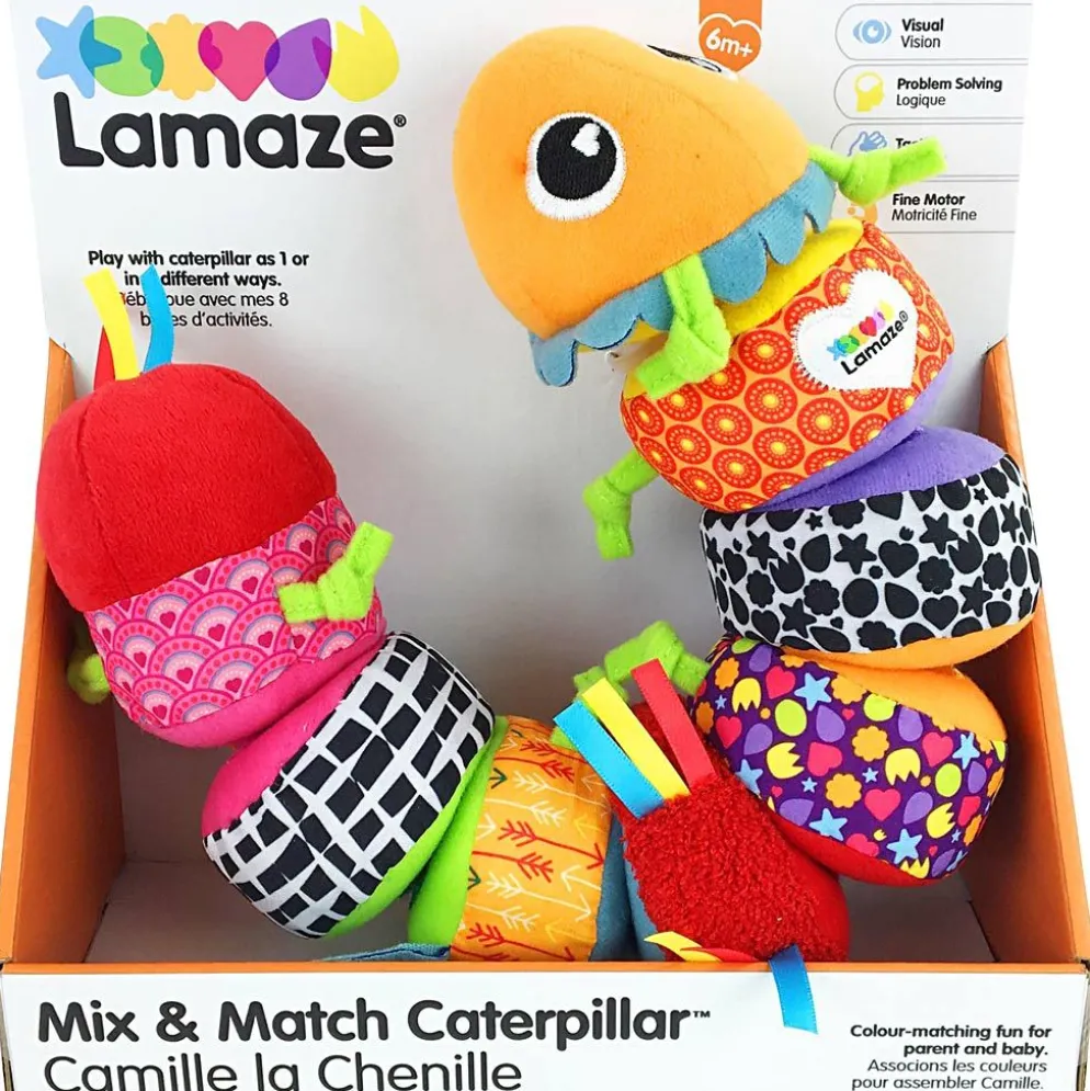 Lamaze Mixa och matcha-larv, H: 22 cm, L: 22 cm, B: 10 cm, 1 st.