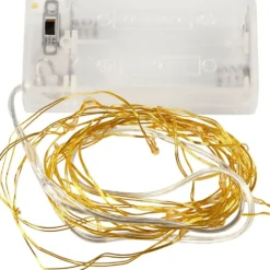 LED ljusslinga, L: 3,15 M, guld, 1 st.