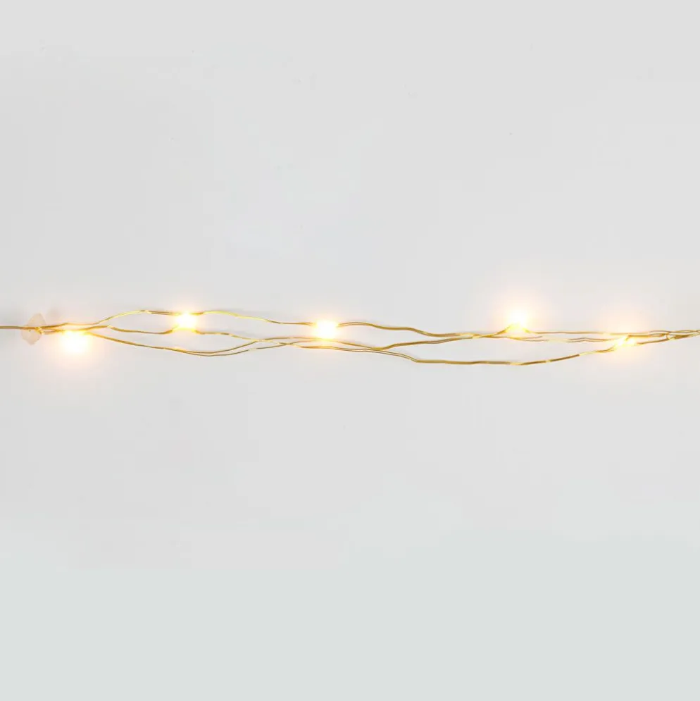 LED ljusslinga, L: 3,15 M, guld, 1 st.