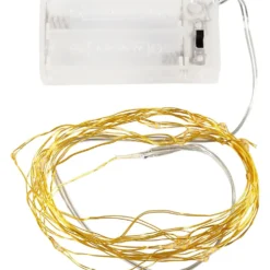 LED ljusslinga, L: 3,15 M, guld, 1 st.