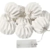 LED ljusslinga med lampskärmar, rund, H: 55 mm, L: 100 cm, Dia. 75 mm, vit, 1 st.