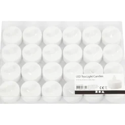 LED Värmeljus, H: 35 mm, Dia. 38 mm, vit, 24 st./ 1 förp.