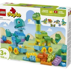LEGO® DUPLO® City 3-i-1 dinosaurier på hjul, 108 delar/ 1 förp.