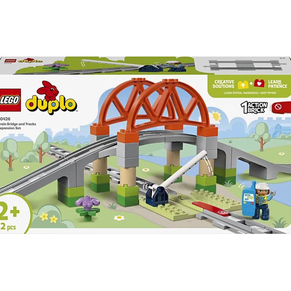 LEGO® DUPLO® utbyggnadsset för järnvägsbro och spår, 42 delar/ 1 förp.