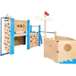 Lekskepp i trä, H: 240, D: 340 cm, L: 550 cm, 1 set
