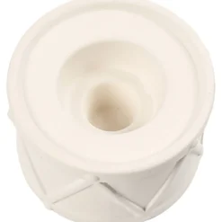 Ljusstakar, H: 6,6 cm, Dia. 9,3 cm, Hålstl. 2,2+4 cm, vit, 2 st./ 1 förp.