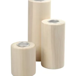 Ljusstakar, H: 14,5+9+6,5 cm, Hålstl. 2,3 cm, 3 st./ 1 förp.