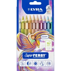 Lyra Ferby stora färgpennor, kärna 6,3 mm, metallicfärger, 10 st./ 1 förp.