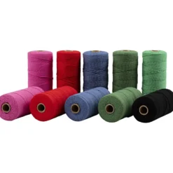 Makramésnöre, L: 315 M, tjocklek 1 mm, Tunn kvalitet 12/12, starka färger, 10x220 g/ 1 förp.