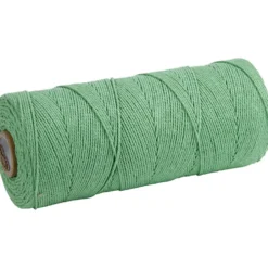 Makramésnöre, L: 315 M, tjocklek 1 mm, Tunn kvalitet 12/12, ljusgrön, 220 g/ 1 nystan