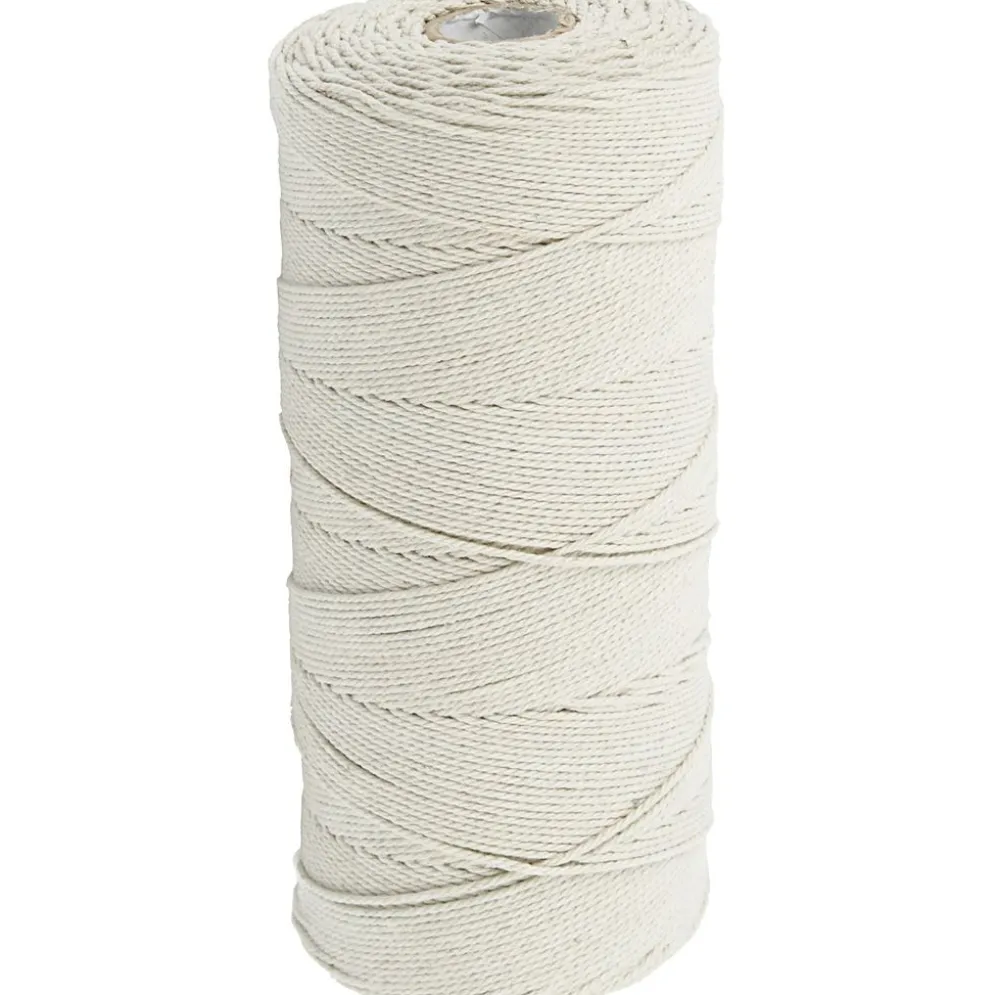 Makramésnöre, L: 315 M, tjocklek 1 mm, Tunn kvalitet 12/12, ljusnatur, 220 g/ 1 nystan