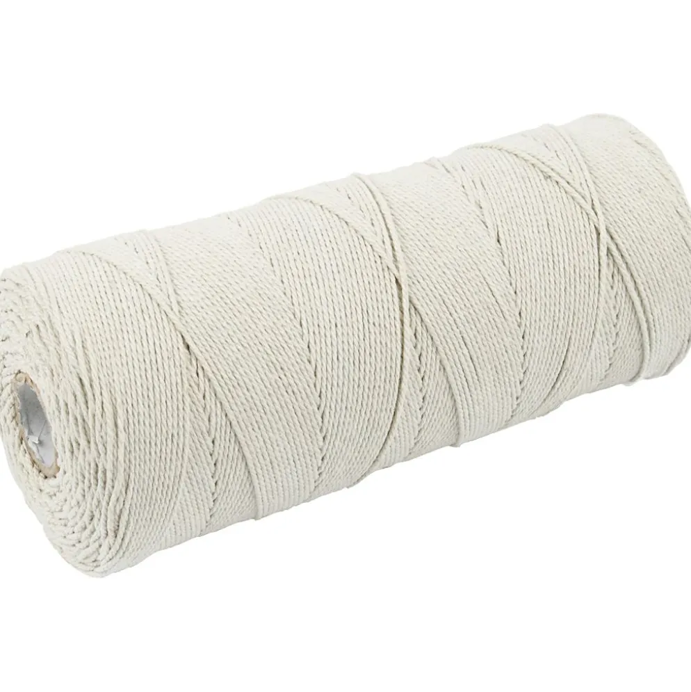 Makramésnöre, L: 315 M, tjocklek 1 mm, Tunn kvalitet 12/12, ljusnatur, 220 g/ 1 nystan