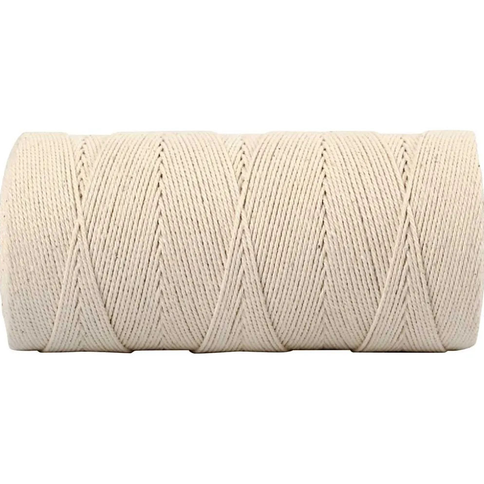 Makramésnöre, L: 315 M, tjocklek 1 mm, Tunn kvalitet 12/12, ljusnatur, 220 g/ 1 nystan