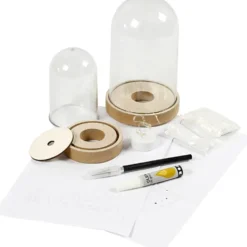 Materialset till kupa med invändig dekoration, H: 12,5+18 cm, 2 st./ 1 förp.