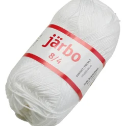 Merceriserat bomullsgarn, nr. 8/4, virknål 3, vit, 50 g/ 1 nystan