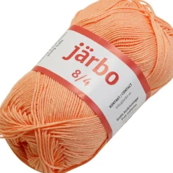 Merceriserat bomullsgarn, nr. 8/4, virknål 3, orange, 50 g/ 1 st.