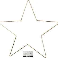 Metallstjärna, Dia. 30 cm, tjocklek 3 mm, guld, 1 st.