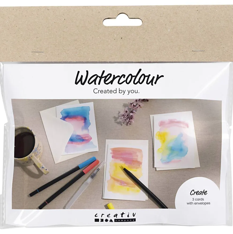 Mini DIY Kit Akvarell, Kort och kuvert, 1 förp.